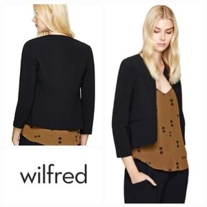 WILFRED 4 Equis Cropped Open Front Blazer Black Aritzia Size 4